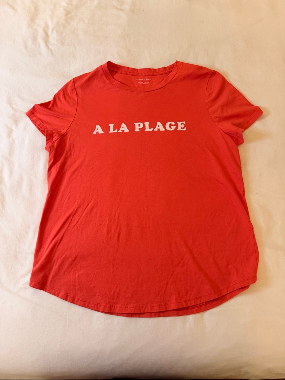 Banana Republic Red 'A LA PLAGE' Short Sleeve Graphic Tee